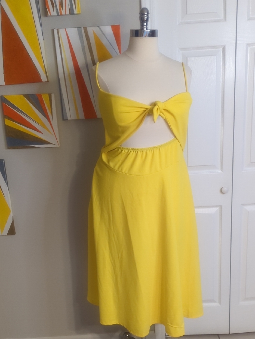 3XXXL Rue 107 Yellow Cutout Maxi Dress